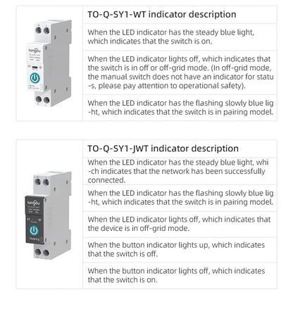 TUYA WIFI Smart Circuit Breaker Power Metering 1P 63A DIN Rail for Smart Home wireless Remote Control Smart Switch by APP TONGOU Profi-Group
