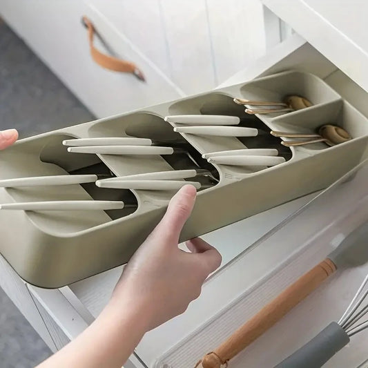 Multi-purpose Cutlery Storage Tray Cutlery Fork Spoon Compartmentalized Organizer Kitchen Drawer Categorized Storage Boxes - Profi-Group