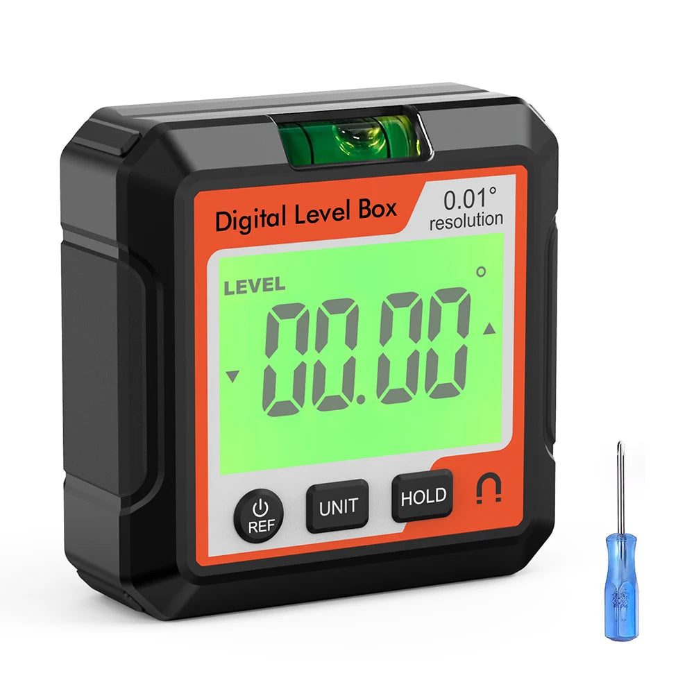 Digital Angle Gauge Magnetic Protractor Inclinometer Level Angle Finder Angle Cube Level Box With Magnes And Backlight Profi-Group