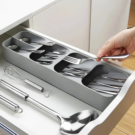 Multi-purpose Cutlery Storage Tray Cutlery Fork Spoon Compartmentalized Organizer Kitchen Drawer Categorized Storage Boxes - Profi-Group