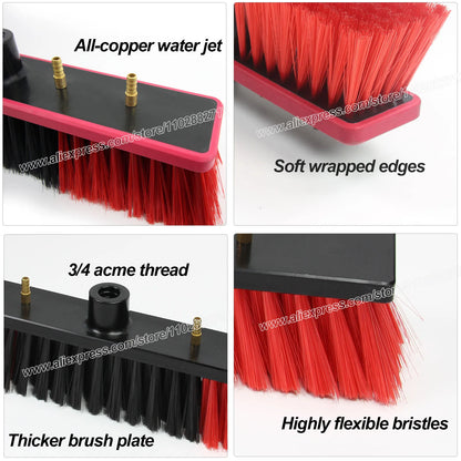 Window Cleaning Brush Head for Solar Panel Washing Water Flow Through