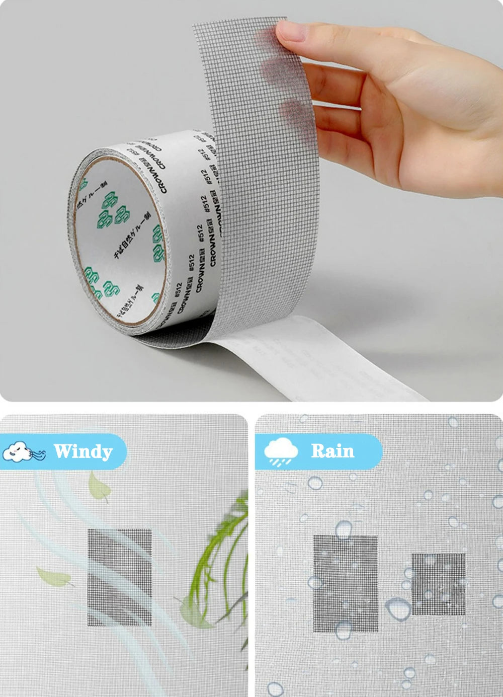1ps Easy-to-Apply Waterproof Window Screen Repair Tape – Keep Mosquitoes Out with Our Anti-Insect, Self-Adhesive Mesh Patch Profi-Group