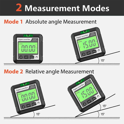 Digital Angle Gauge Magnetic Protractor Inclinometer Level Angle Finder Angle Cube Level Box With Magnes And Backlight Profi-Group