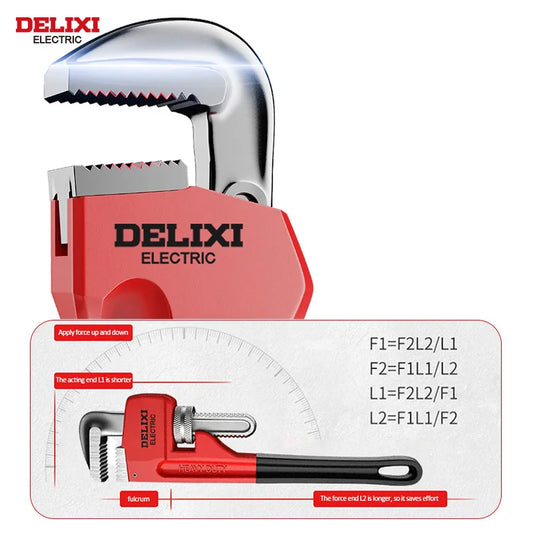 DELIXI ELECTRIC 8-inch Heavy Duty Pipe Wrench，High Carbon Steel Aluminum Large Opening Adjustable Wrench，Cutting of Pipe Pliers - Profi-Group