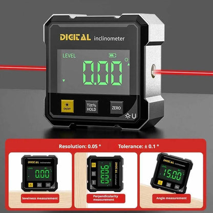 4-Side Magnetic Digital Angle Gauge With Laser Electronic Protractor Horizontometer Inclinometer Angle Ruler Slope Measuring Profi-Group