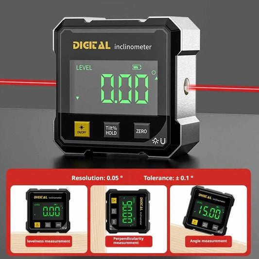 4-Side Magnetic Digital Angle Gauge With Laser Electronic Protractor Horizontometer Inclinometer Angle Ruler Slope Measuring Profi-Group