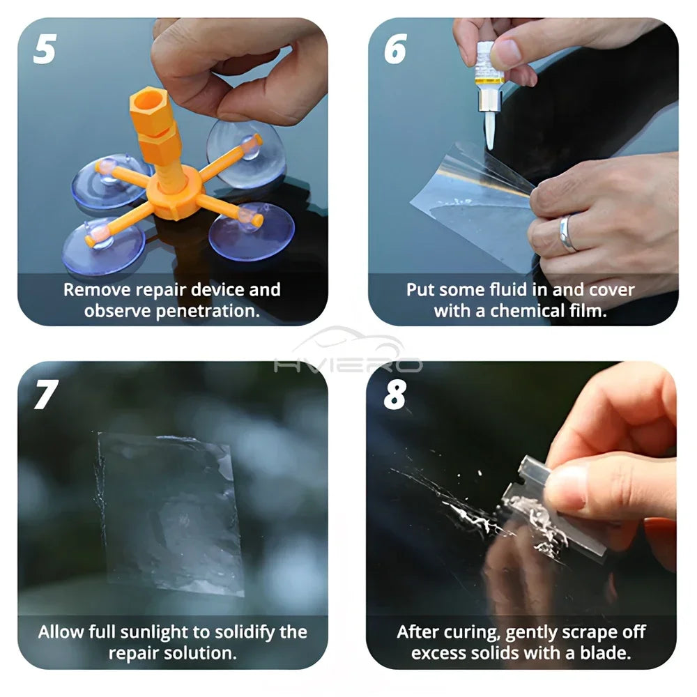 Windshield Repair Kit Scratche Quick Fix Cracked Glass Window Screen Polishing Tool Profi-Group