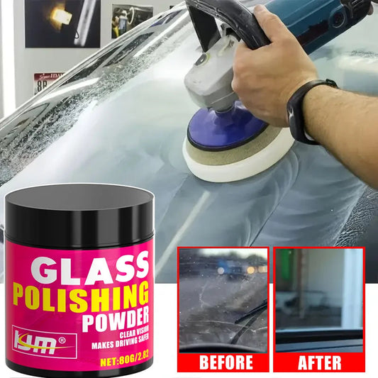 KJM 80g Car Glass Polishing Powder Scratch Remover Windshield Window Restore Clarity Safe No Damage Profi-Group