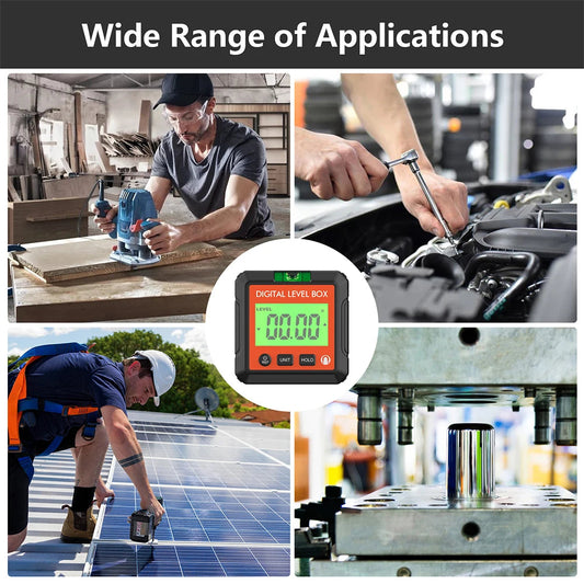 Digital Angle Gauge Magnetic Protractor Inclinometer Level Angle Finder Angle Cube Level Box With Magnes And Backlight Profi-Group