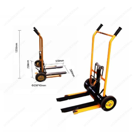 200kg load-bearing forklift, portable manual handling stacker, light and small household lift truck, hydraulic unloading Profi-Group