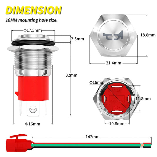 DaierTek Horn Button 12V 20A Heavy Duty My Store