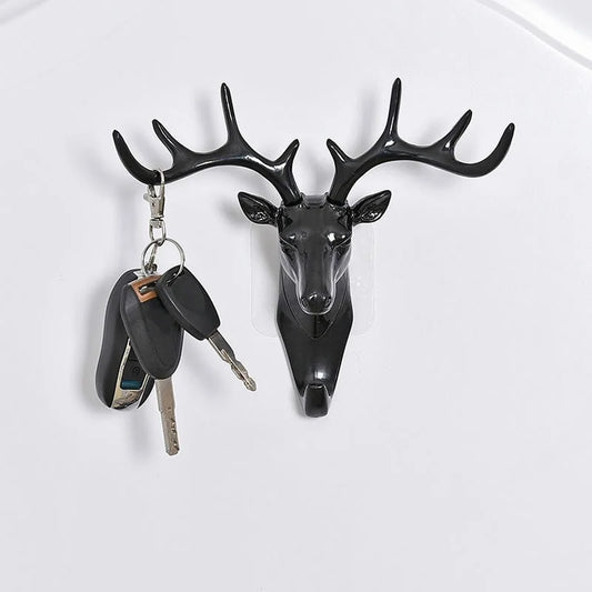 Wall Hanging Hook Vintage Deer Head Antlers for Hanging Clothes Hat Scarf Key Deer Horns Hanger Rack Wall Decoration - Profi-Group