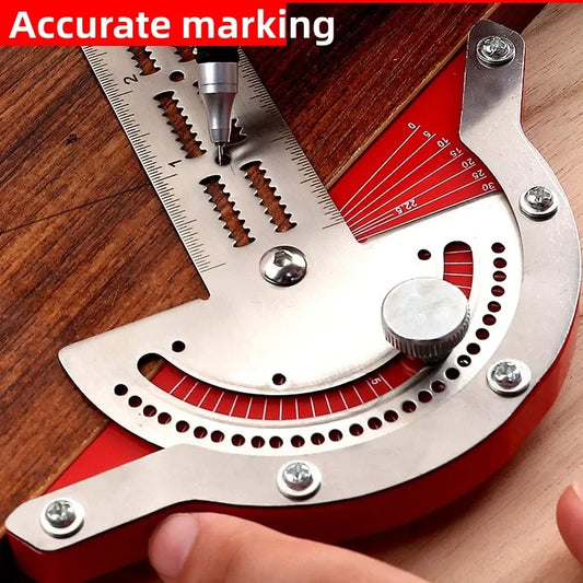 Woodworkers Edge Ruler Stainless Steel Protractor Angle  Angle Precision Carpenter Measuring Tool - Profi-Group