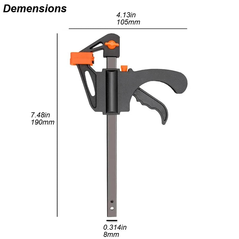 Woodworking Clamp F Hard Quick Release Ratchet Speed Squeeze Clip Kit Long Carpenter Set Nylon Gadget Work Bar Hand Tool 4inch Profi-Group