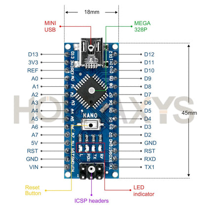 Promotion For arduino Nano V 3.0 Atmega328 Controller Compatible Board Module PCB Development Board MINI/TYPE-C/MICRO USB NANO