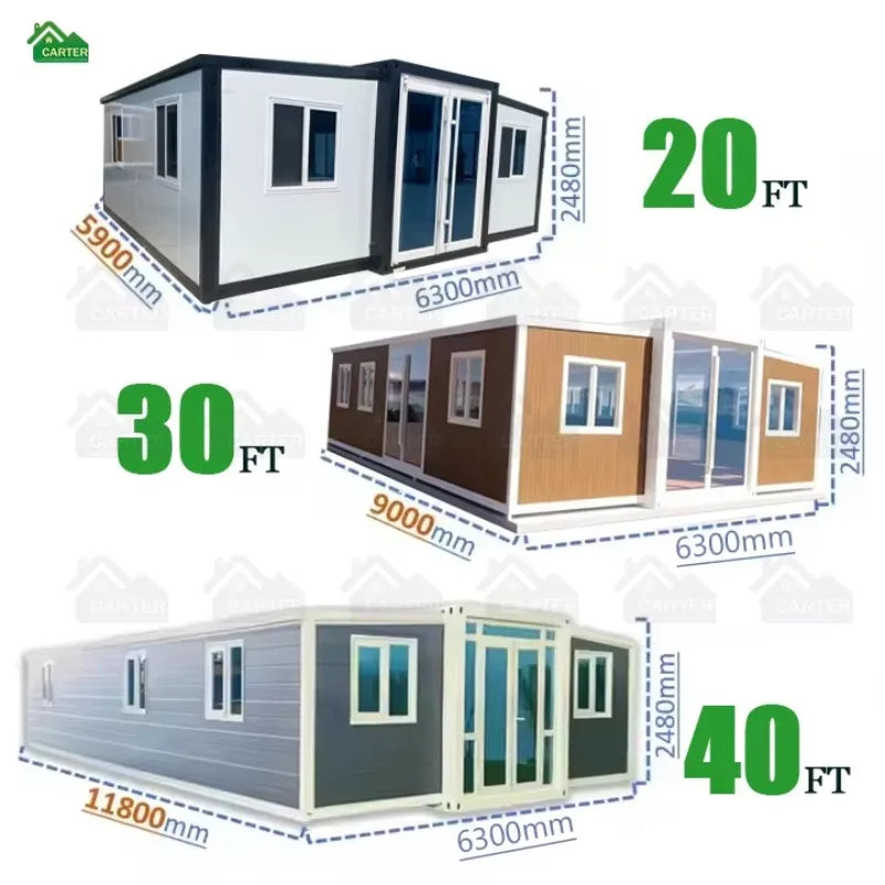 YG 2-6 Bedrooms Full Bathroom Second Floor Duplex Room Steel Folding 20ft 30ft 40ft Extendable Container House Profi-Group