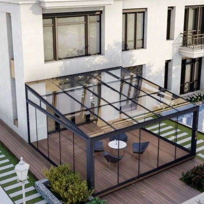 Раздвижная дверь Sixinalu Sunroom с двойным остеклением, изготовленная на заказ, из алюминиевого сплава, входные двери, стеклянная садовая комната для домашнего декора