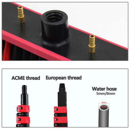 Window Cleaning Brush Head for Solar Panel Washing Water Flow Through