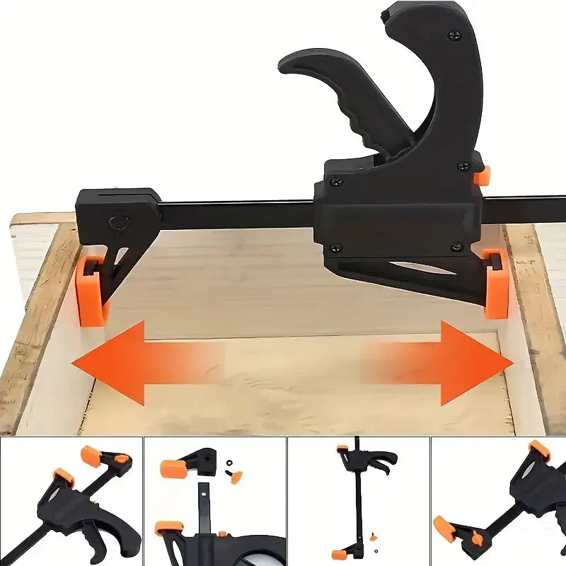Woodworking Clamp F Hard Quick Release Ratchet Speed Squeeze Clip Kit Long Carpenter Set Nylon Gadget Work Bar Hand Tool 4inch Profi-Group