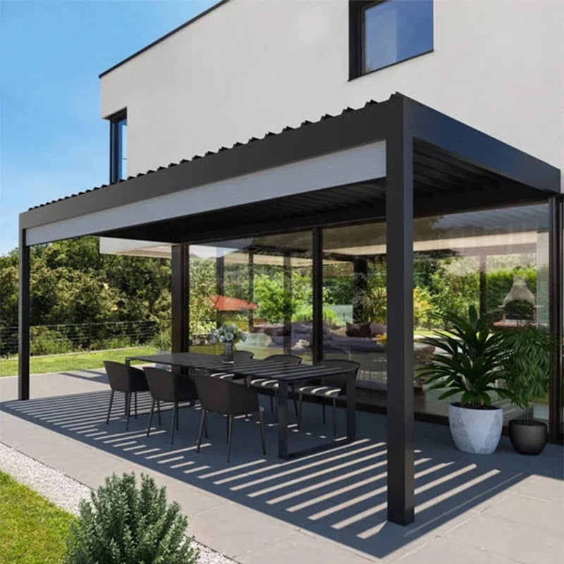 Large Waterproof Aluminum Pergola Gazebo for Outdoor BBQ & Commercial Use Heavy Duty Electric Rain Proof Arch Bridge Profi-Group