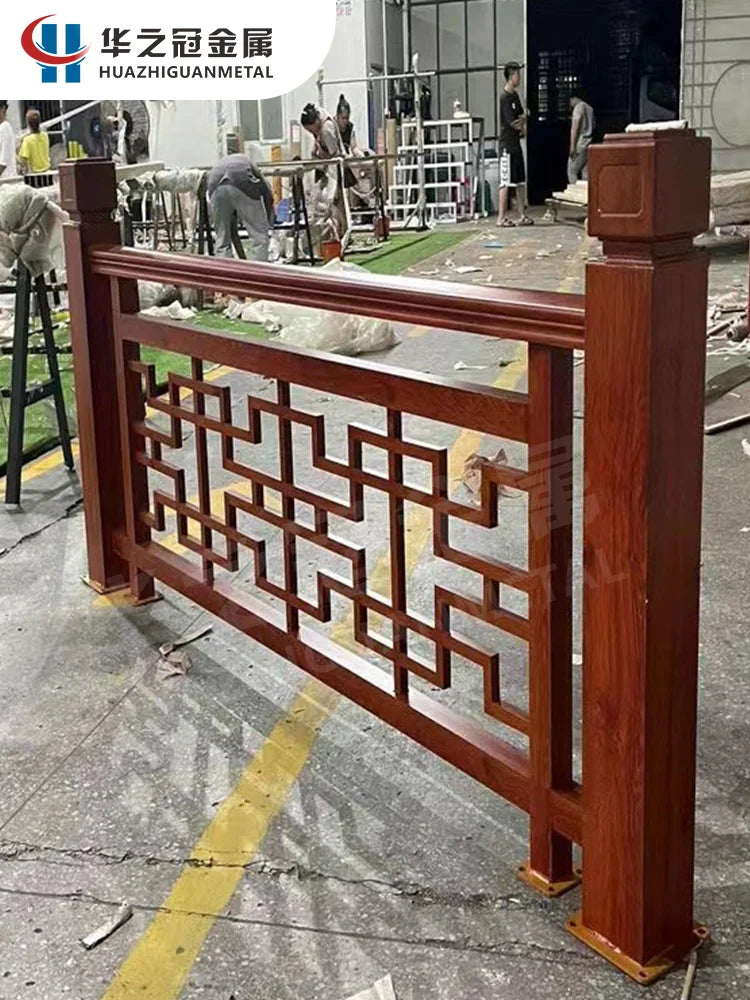 Chinese antique aluminum alloy balcony guardrail aluminum art villa terrace