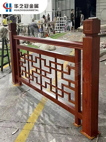 Chinese antique aluminum alloy balcony guardrail aluminum art villa terrace