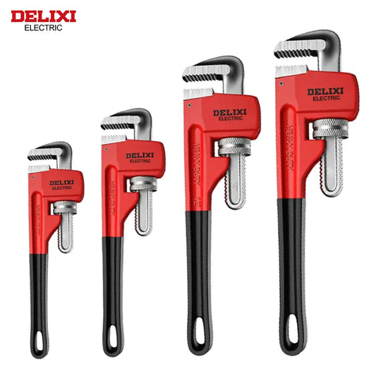 DELIXI ELECTRIC 8-inch Heavy Duty Pipe Wrench，High Carbon Steel Aluminum Large Opening Adjustable Wrench，Cutting of Pipe Pliers - Profi-Group