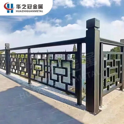 Chinese antique aluminum alloy balcony guardrail aluminum art villa terrace