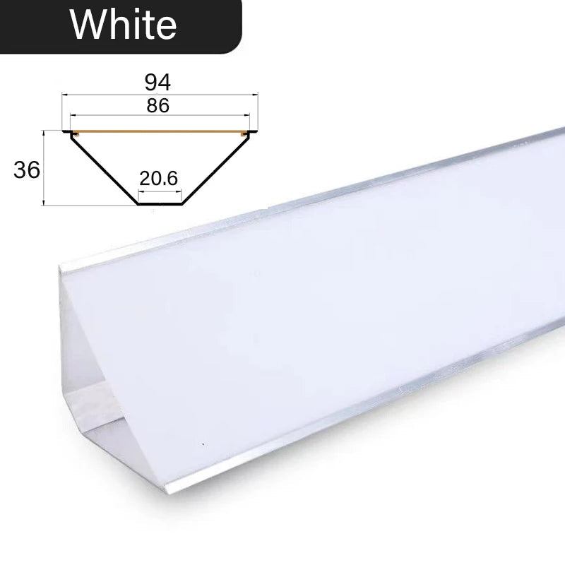 פרופיל LED אלומיניום פינתי 45 מעלות בצבע שחור כסוף