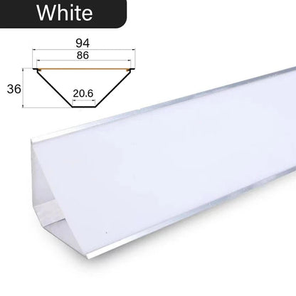 פרופיל LED אלומיניום פינתי 45 מעלות בצבע שחור כסוף