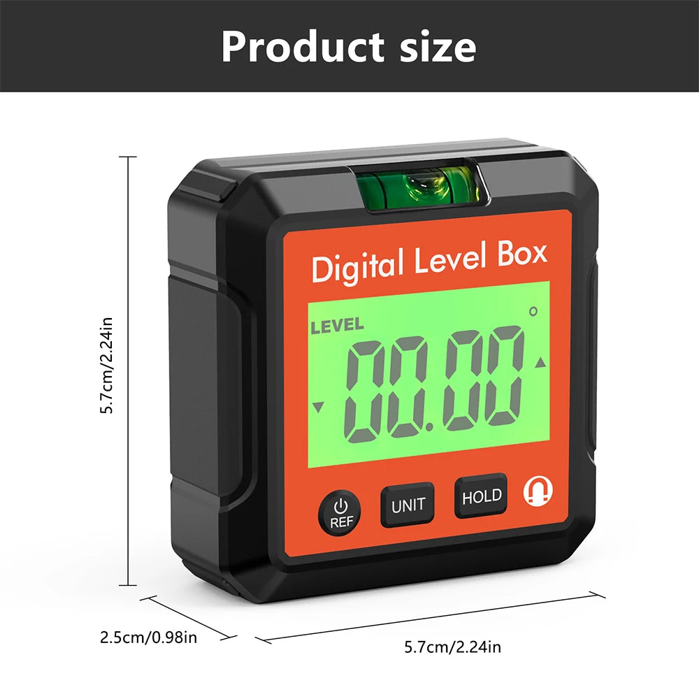 Digital Angle Gauge Magnetic Protractor Inclinometer Level Angle Finder Angle Cube Level Box With Magnes And Backlight Profi-Group