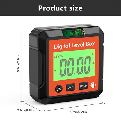 Digital Angle Gauge Magnetic Protractor Inclinometer Level Angle Finder Angle Cube Level Box With Magnes And Backlight Profi-Group