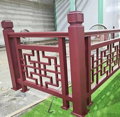 Chinese antique aluminum alloy balcony guardrail aluminum art villa terrace