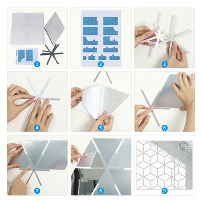8/15/28/54pcs 3D Mirror Wall Sticker DIY Diamonds Triangles Acrylic Wall Stickers for Kids Room Living Room Home Decor adesivo Profi-Group