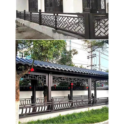 Chinese antique aluminum alloy balcony guardrail aluminum art villa terrace