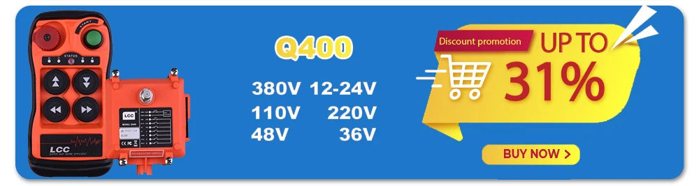 Elevator LCC Q808 Engine Hoists Wireless Universal Remote Control Radio Crane Controller AC/DC 12v 24v 433 mhz Electronic Switch