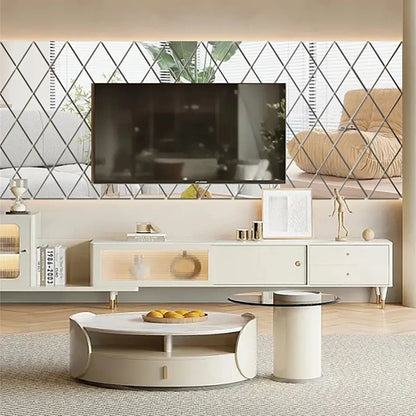3D Diamond Shaped Acrylic Wall Mirror DIY Self-Adhesive Diamond Mirror Wall Sticker Office Living Room Art Home Decoration Profi-Group