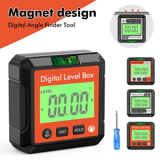 Digital Angle Gauge Magnetic Protractor Inclinometer Level Angle Finder Angle Cube Level Box With Magnes And Backlight Profi-Group