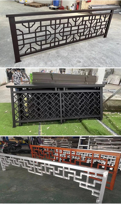 Chinese antique aluminum alloy balcony guardrail aluminum art villa terrace