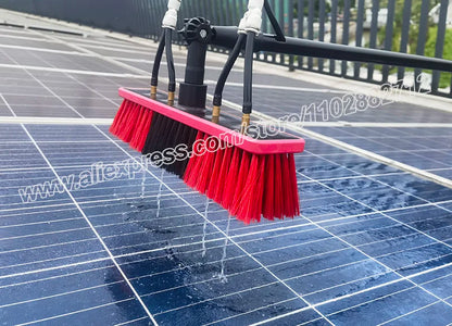 Window Cleaning Brush Head for Solar Panel Washing Water Flow Through