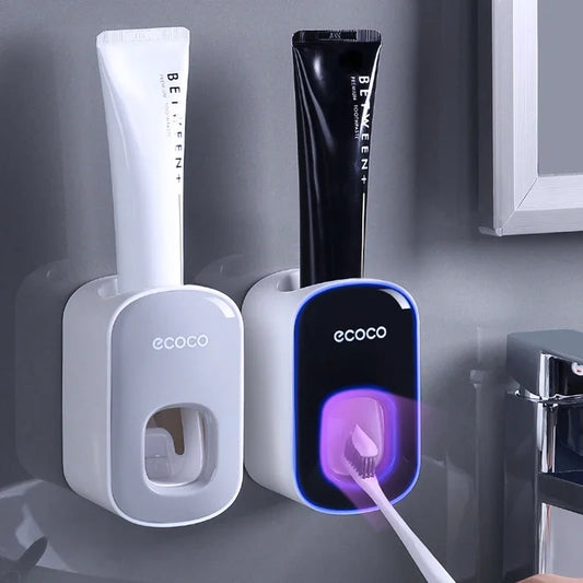 Automatic Toothpaste Dispenser Squeezers Toothpaste Tooth Dust-proof Toothbrush Holder Wall Mount Stand Bathroom Accessories Set - Profi-Group