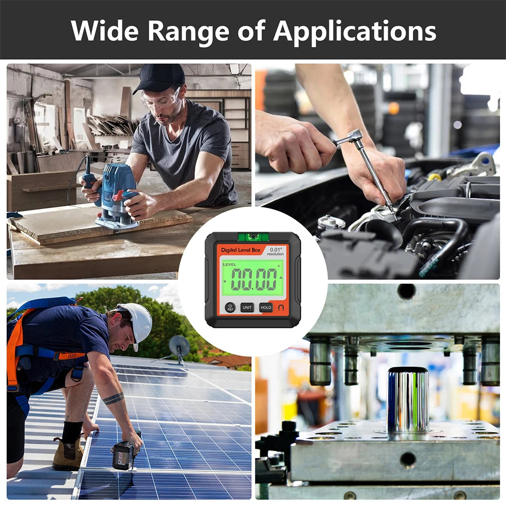 Digital Angle Gauge Magnetic Protractor Inclinometer Level Angle Finder Angle Cube Level Box With Magnes And Backlight Profi-Group