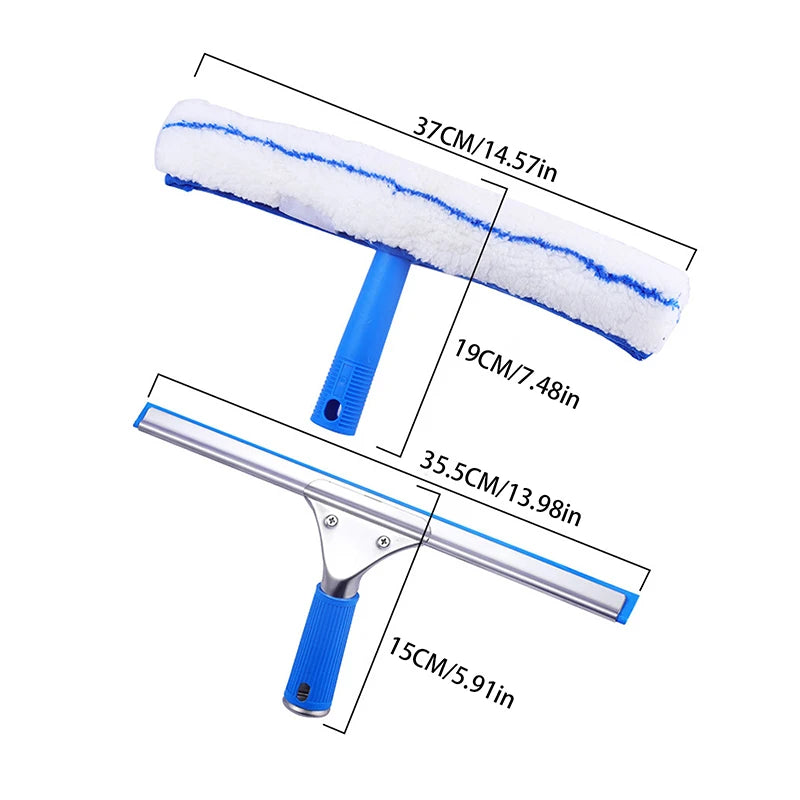 2/1Pcs 35CM Window Cleaning Combo Squeegee & Microfiber Window Washer Shower Squeegees Window Glass Wiper Cleaning Tool Profi-Group